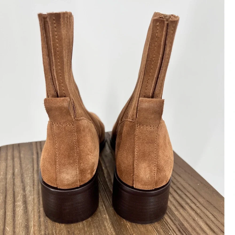 Dolce Vita Linny H2O Waterproof Suede Ankle Boots‎ Caramel Brown Size 8